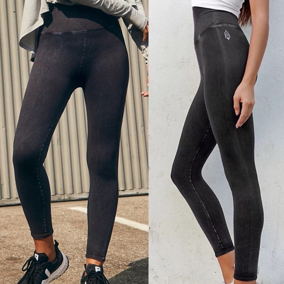 Free People Pants - Free People Happiness Runs Ultra High Rise Leggings In Vintage Black.NWOT!Sz M/L